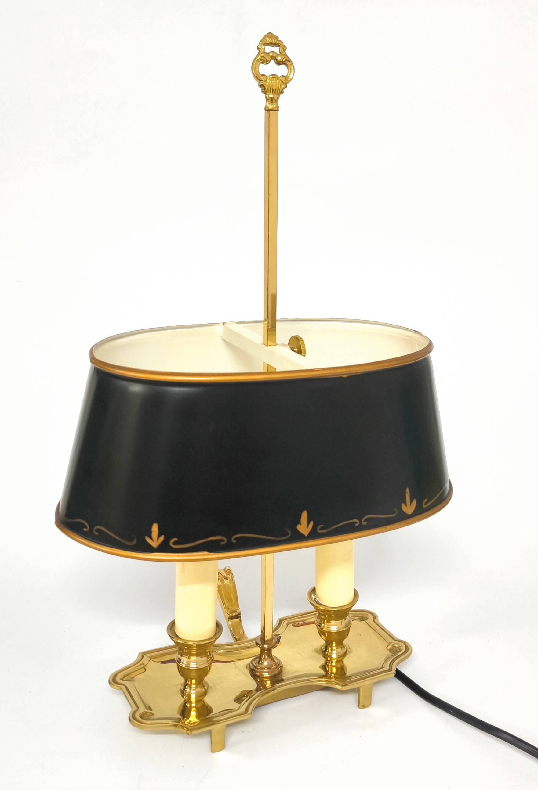 French hot water bottle lamp green and golden age 40