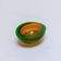 Vintage Mid Century Murano Glass Bowl in Matte Green with Orange Accents
