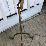 Brutalist wrought iron floor lamp 1970