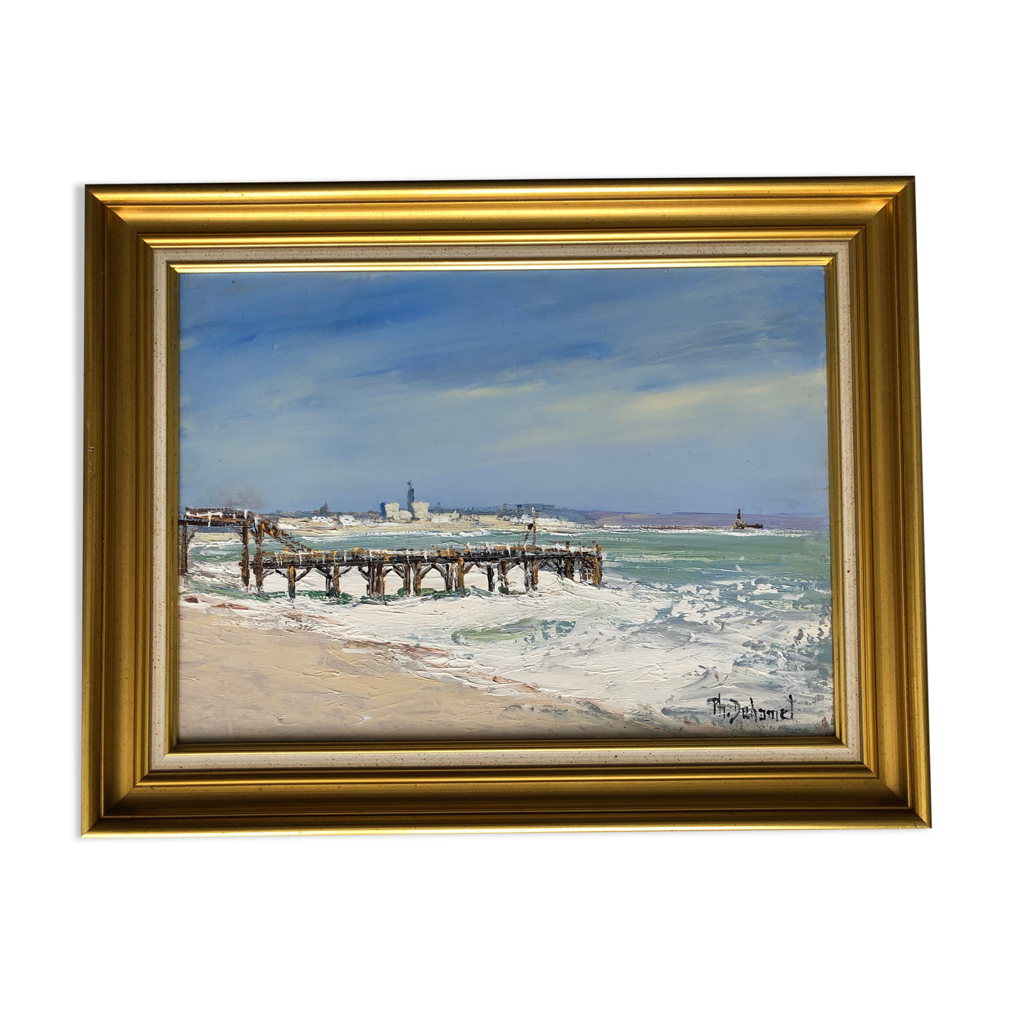 Table: Oil on canvas Escapade at Saint Adresse