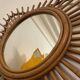 Vintage guitar-shaped rattan mirror
