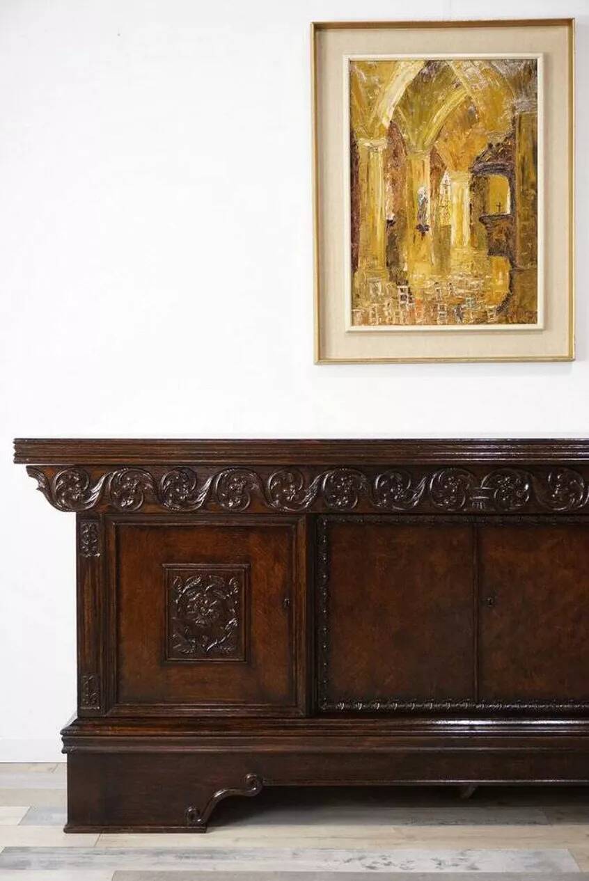 Brown oak sideboard, 1890s