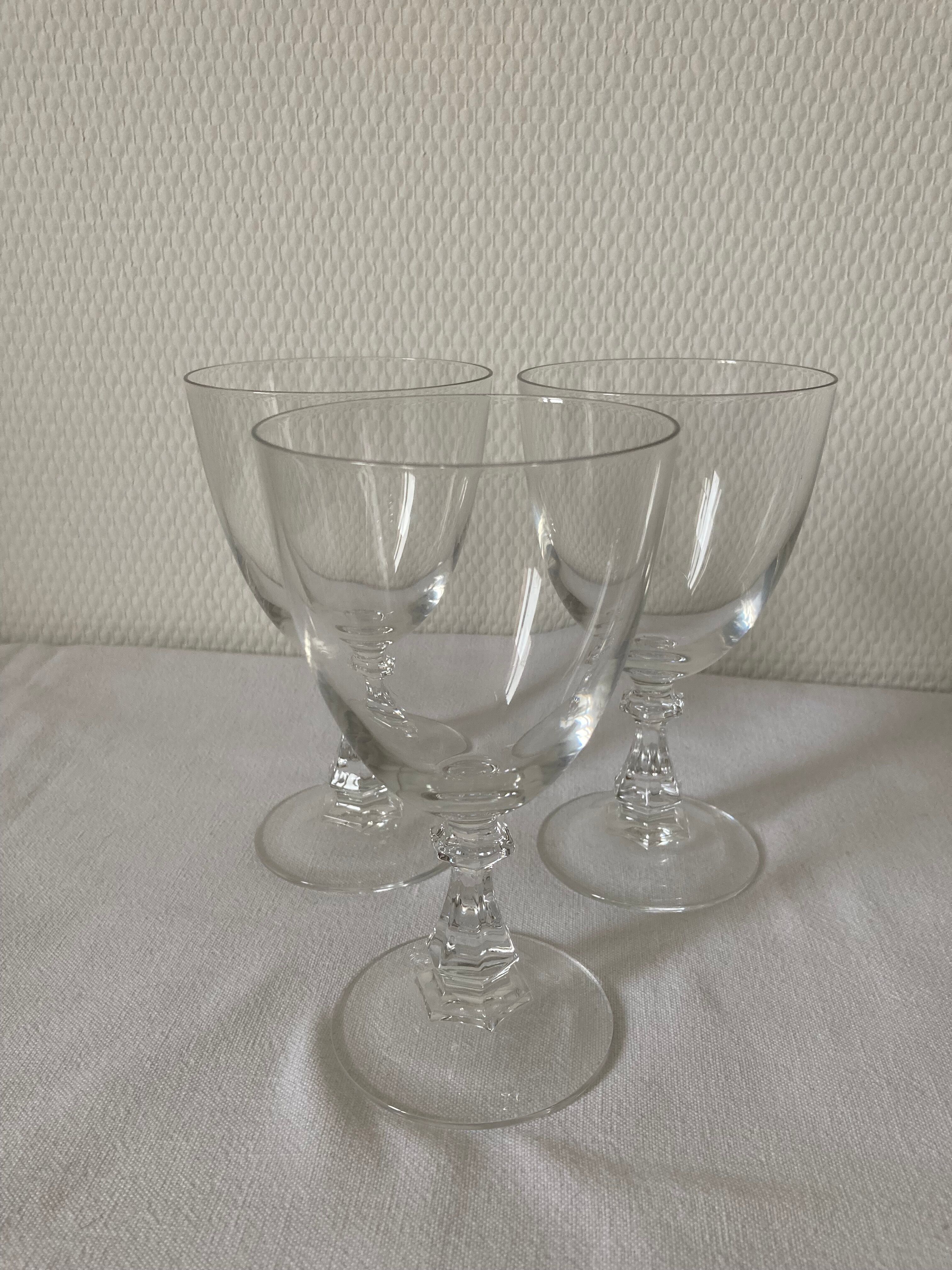 Ancient crystal foot glasses