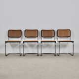 Set of 4 black dinning chairs B32 by Marcel Breuer