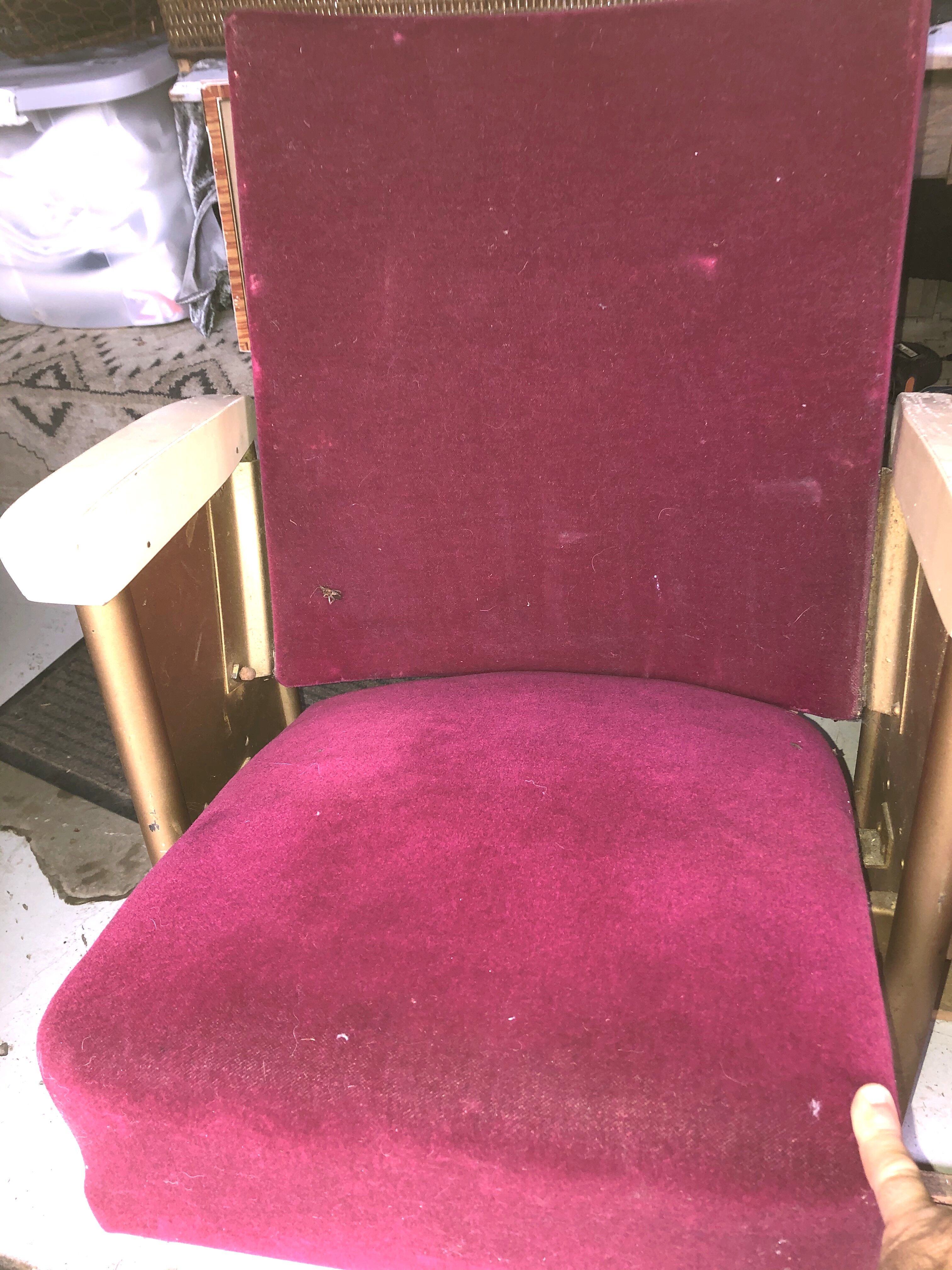 Vintage cinema bench 2 armchairs