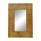 Sculptural Etched Brass Mirror by Jean Blazy, France, 1970s