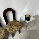 7 black ceramic plates