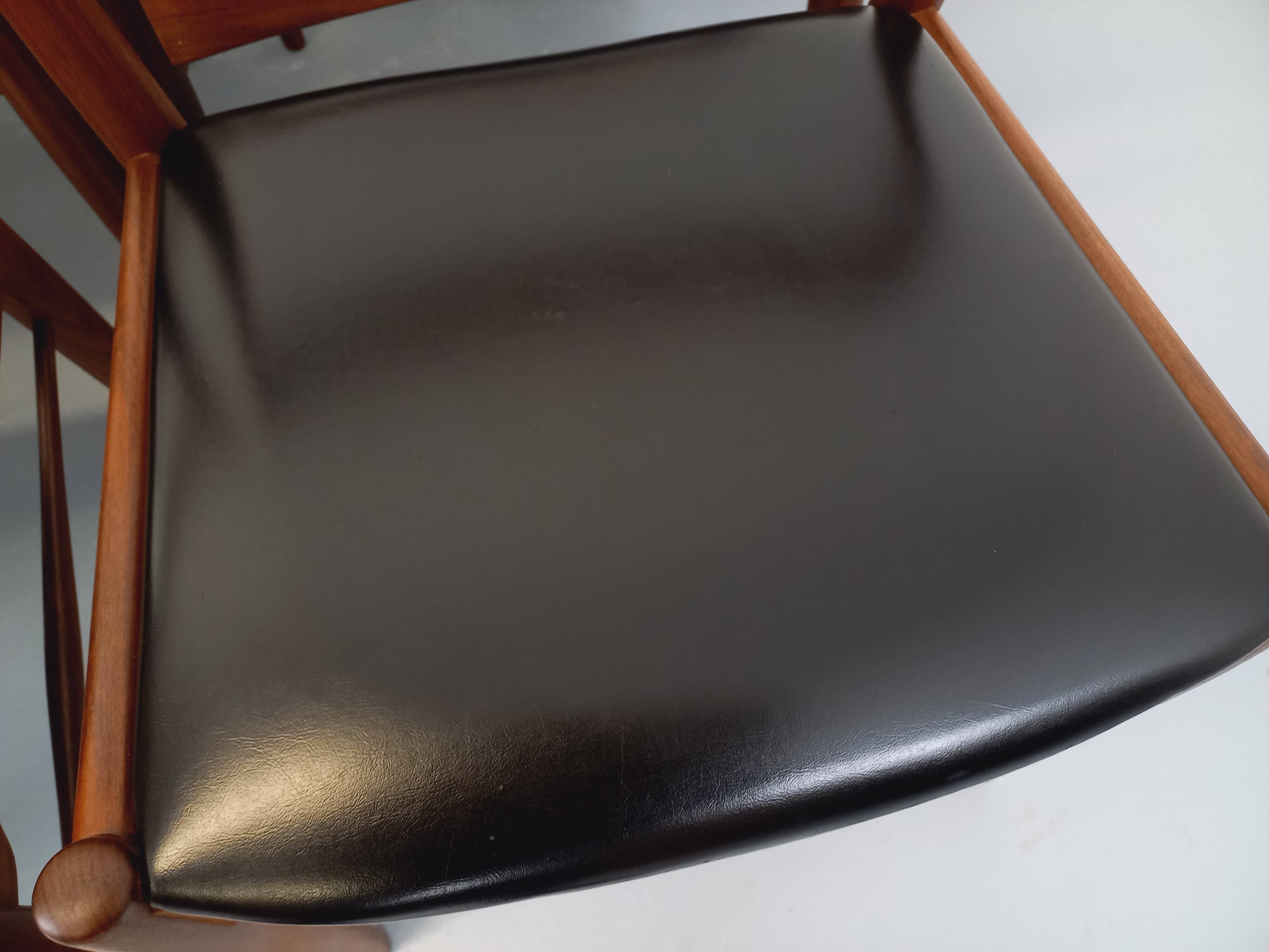 6 vintage Danish Scandinavian chairs by Aerthoj Jensen & Molholm in teak.