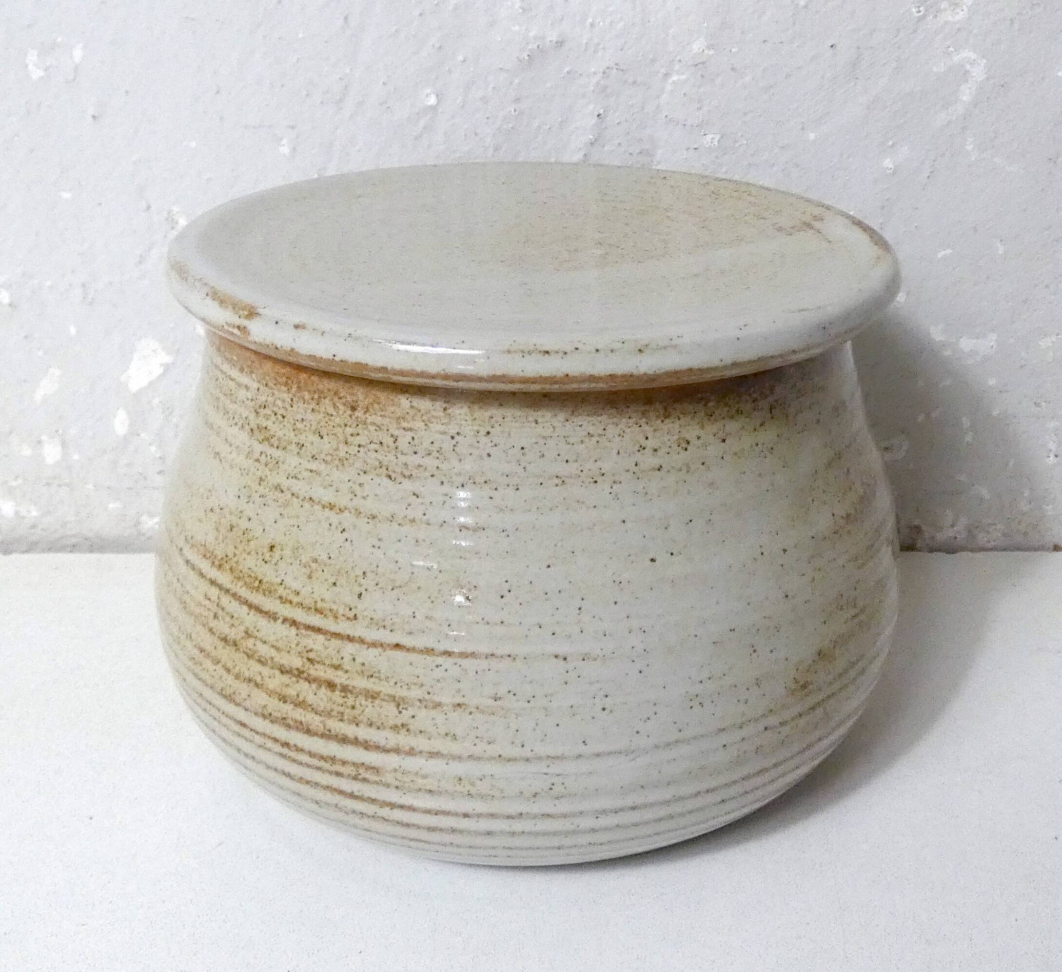 vintage stoneware water butter dish