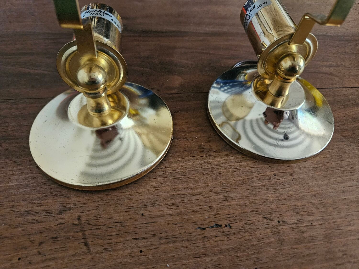 Pair of glass and metal wall lights