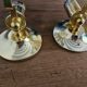 Pair of glass and metal wall lights