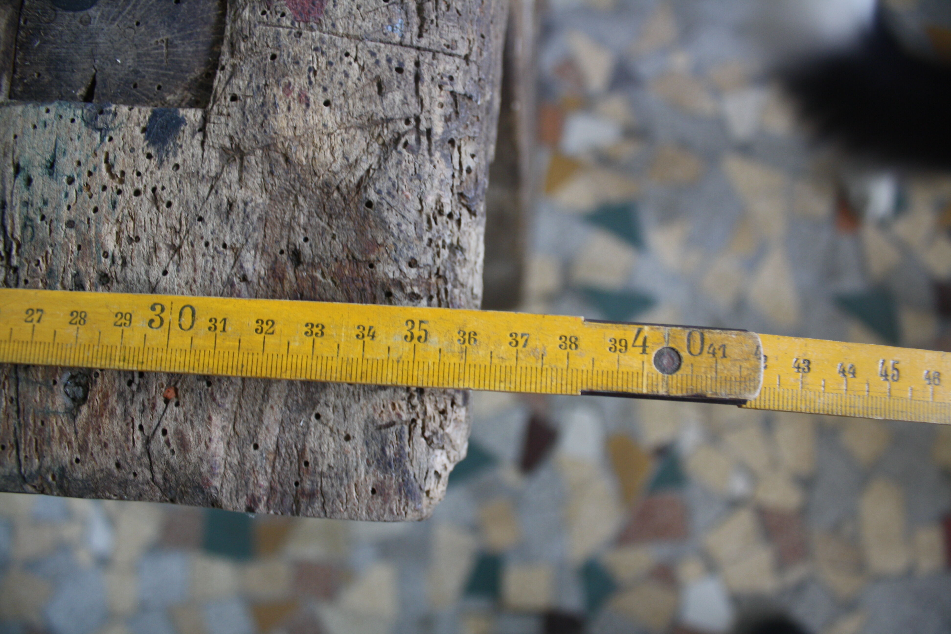 Ancient wooden workbench