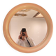 Round Beige and Coral Plastic Wall Mirror from the 70s-80s