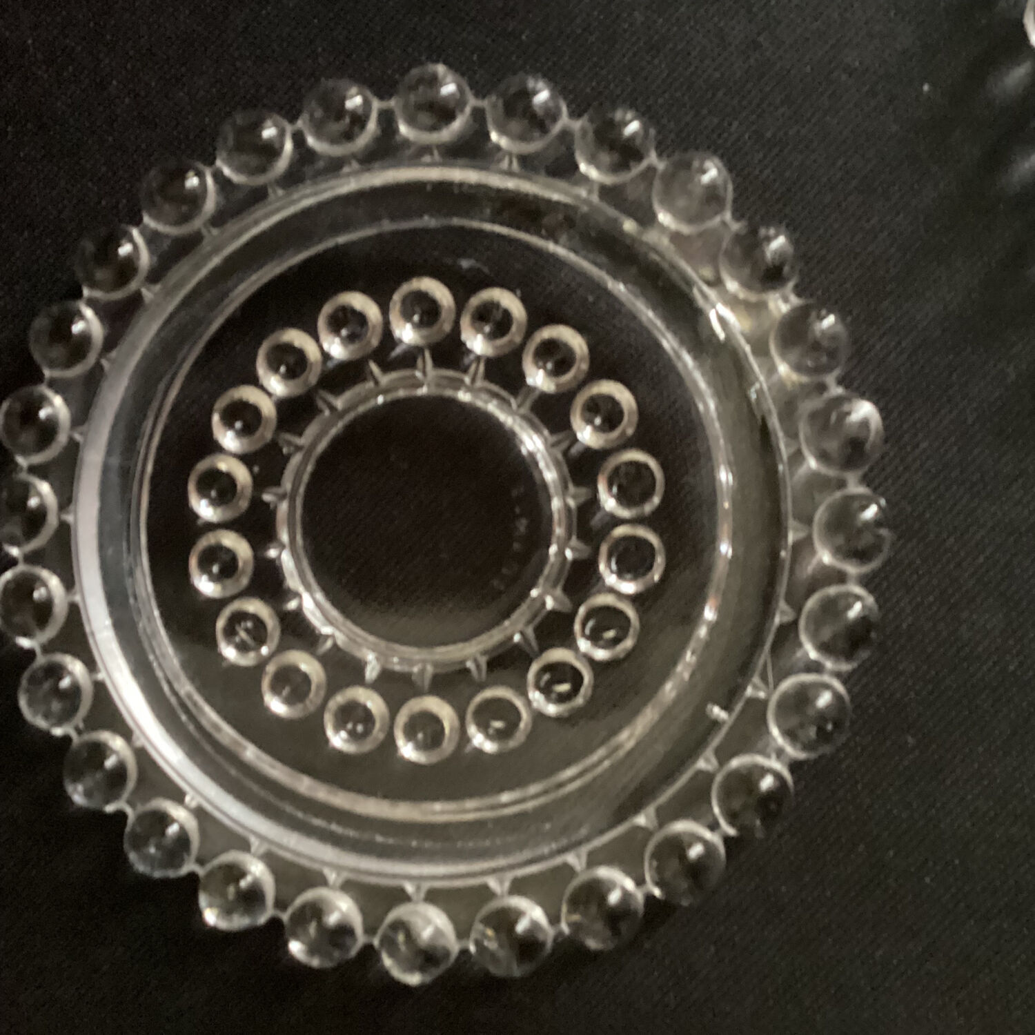 Set of 3 pearl border bottle coasters - vintage