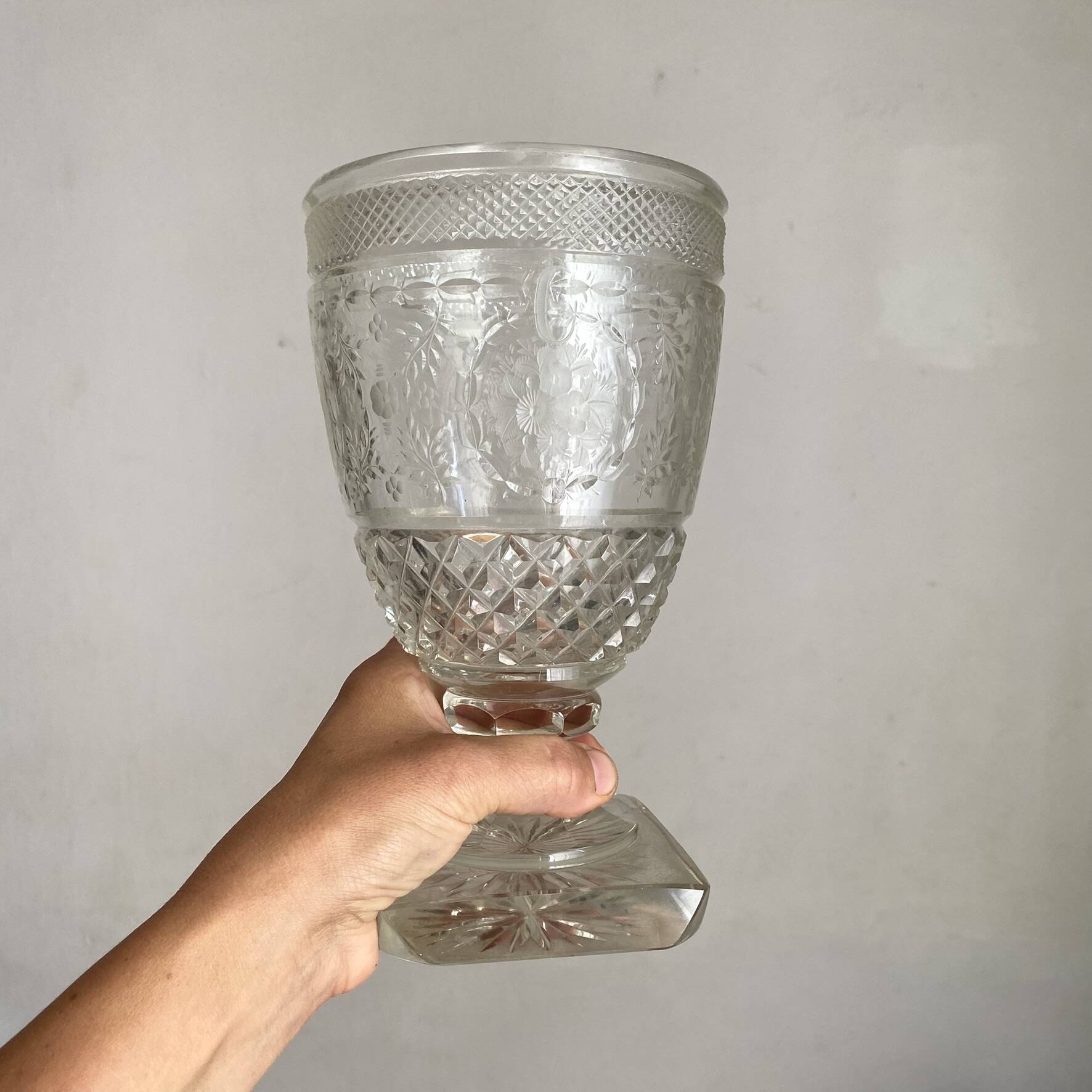 Large Médicis vase in crystal 23.5 cm