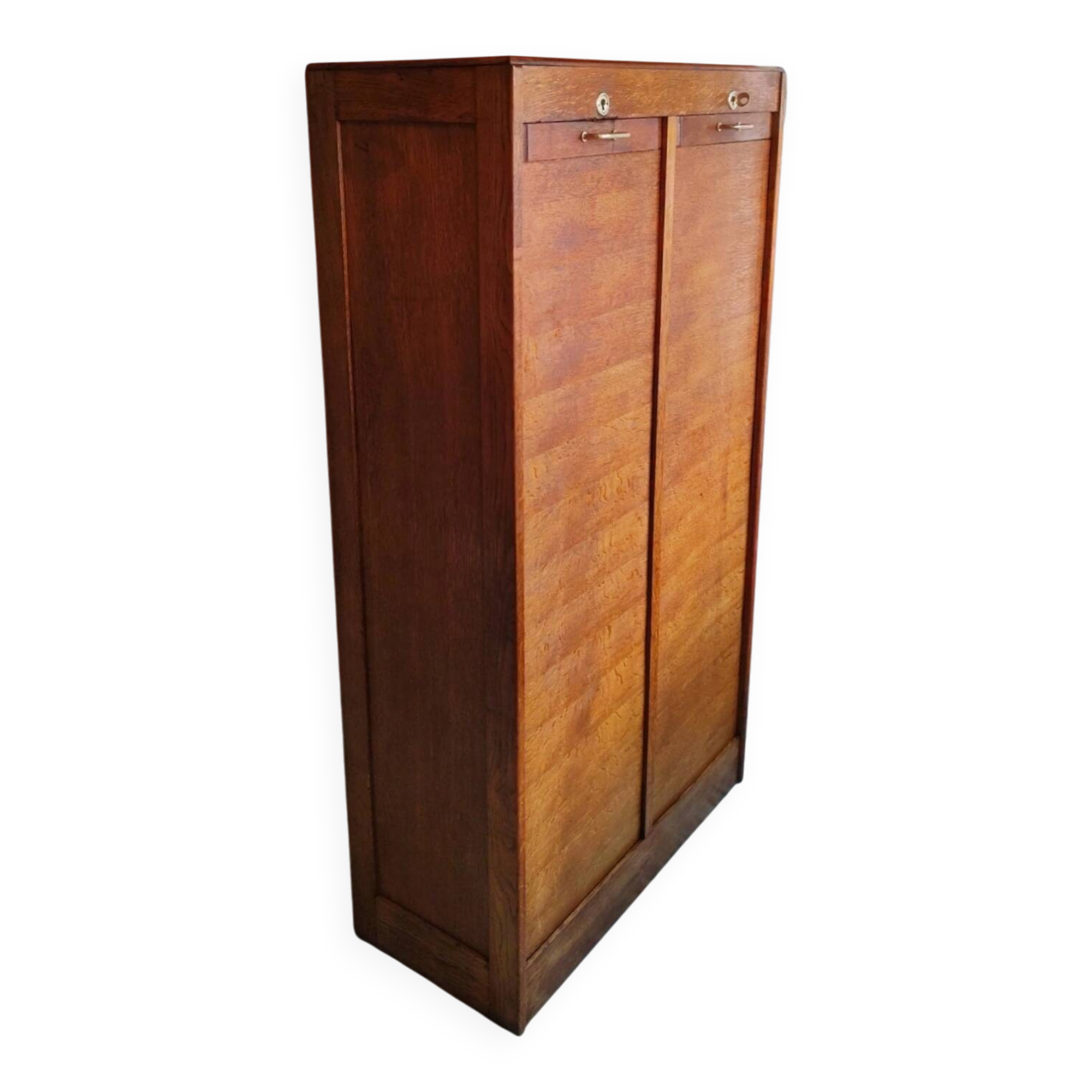 Filing cabinet with curtains