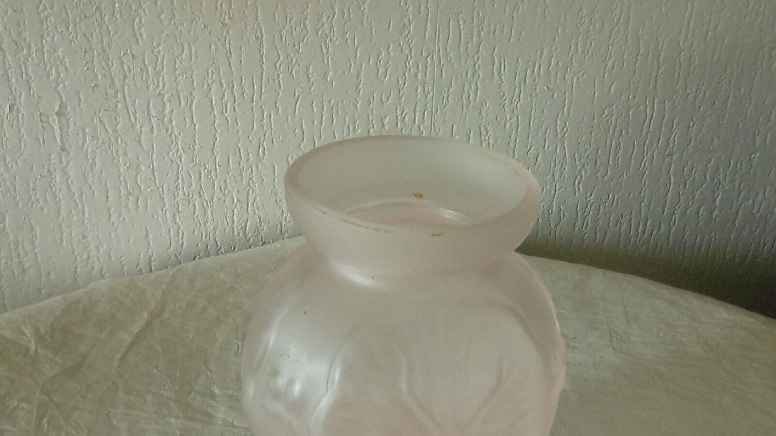 Glass vase press mold pink floral art deco decor