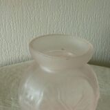 Glass vase press mold pink floral art deco decor