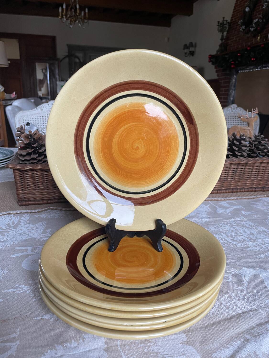 6 flat plates Gallia Gien