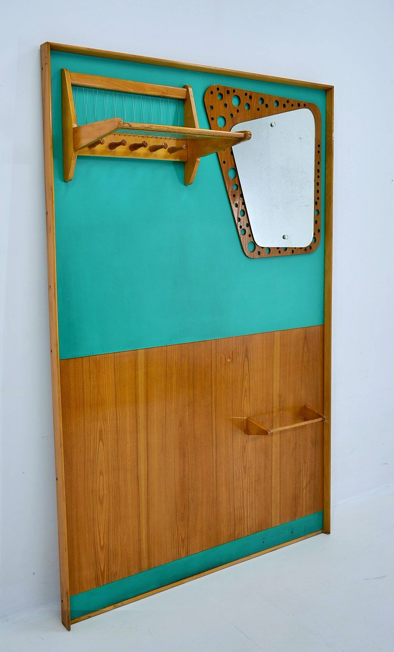 Mid-century wall mounted coat rack Czechoslovakia, 1970s