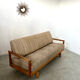 Old wooden sofa vintage brutalist design 60s