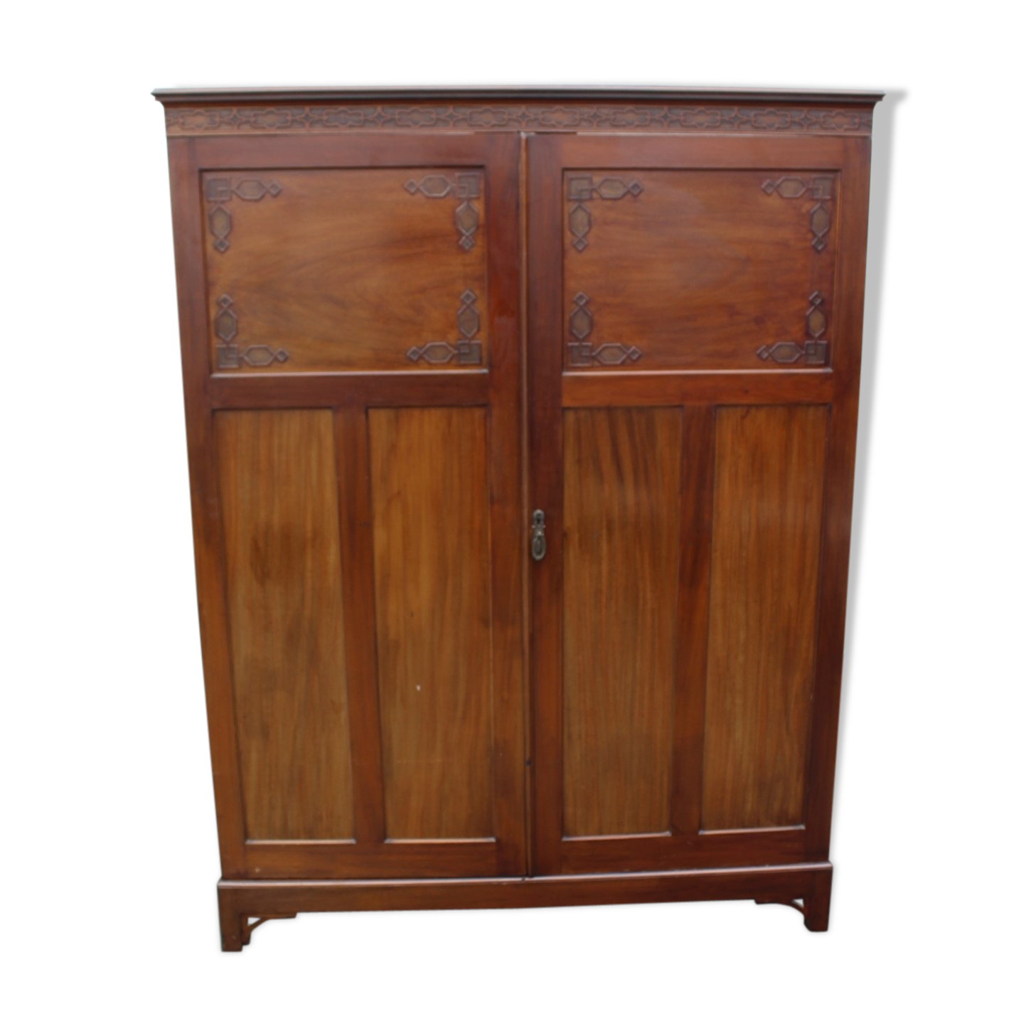 2 x door mahogany wardrobe .