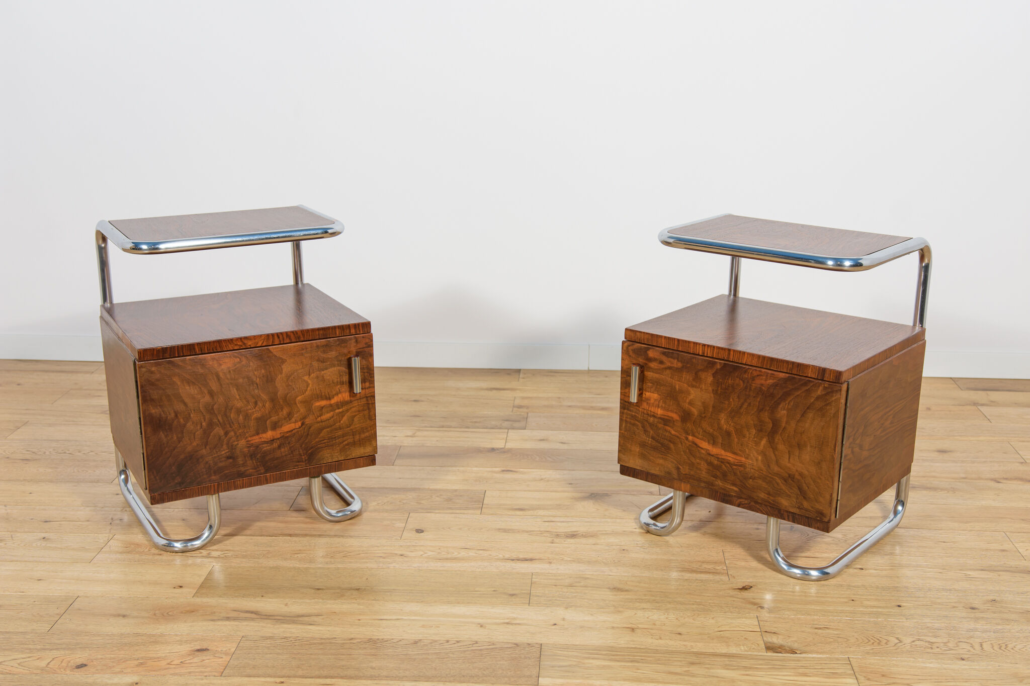 Mid-century nightstands Bauhaus from Mücke-Melder, 1930s, Czechoslovakia, set of 2