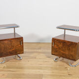 Mid-century nightstands Bauhaus from Mücke-Melder, 1930s, Czechoslovakia, set of 2