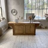 Two-sided central island counter in pine 220cm