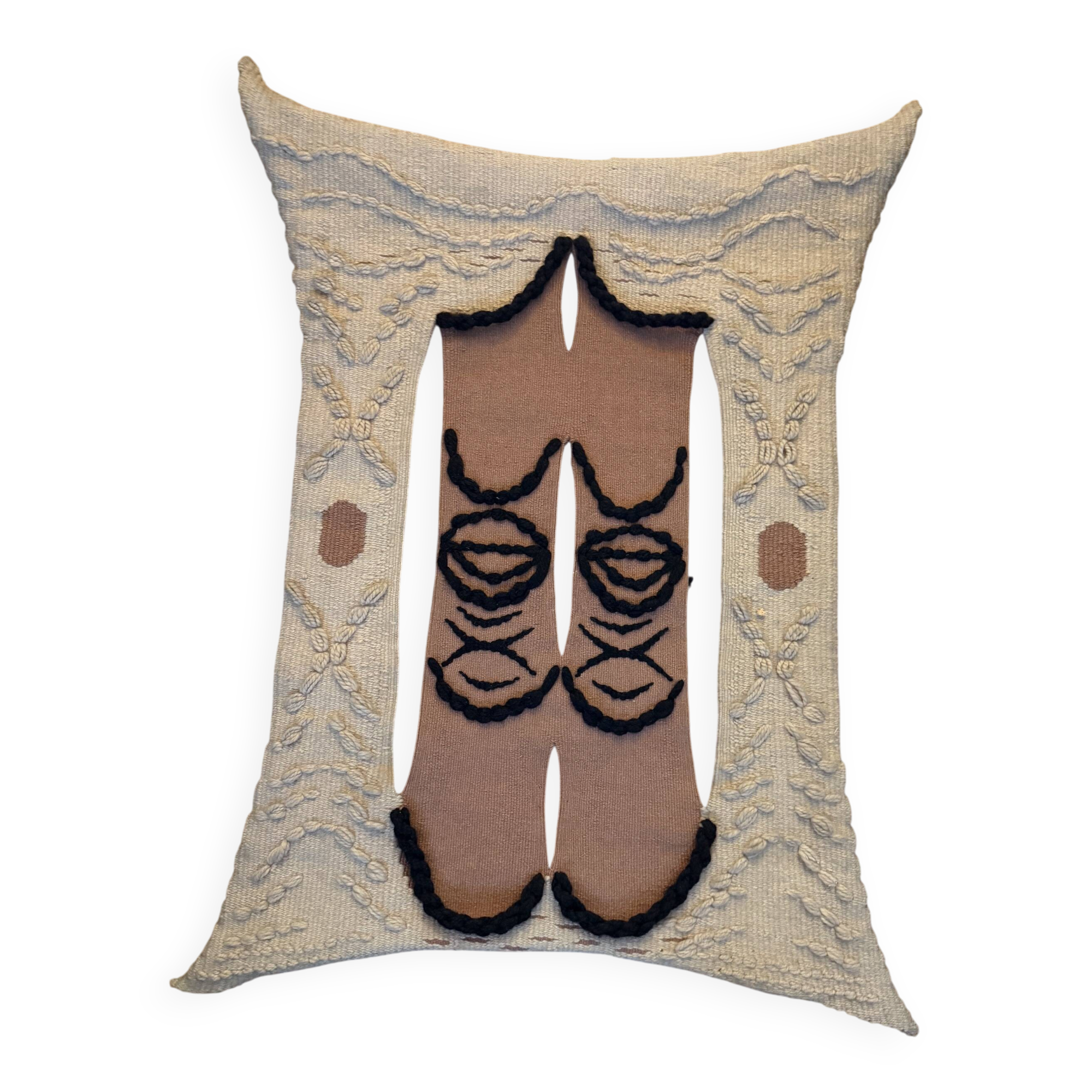 Handmade wall tapestry – brown/black organic pattern