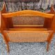 Magazine rack, wood and canework, vintage, 70s - 80s