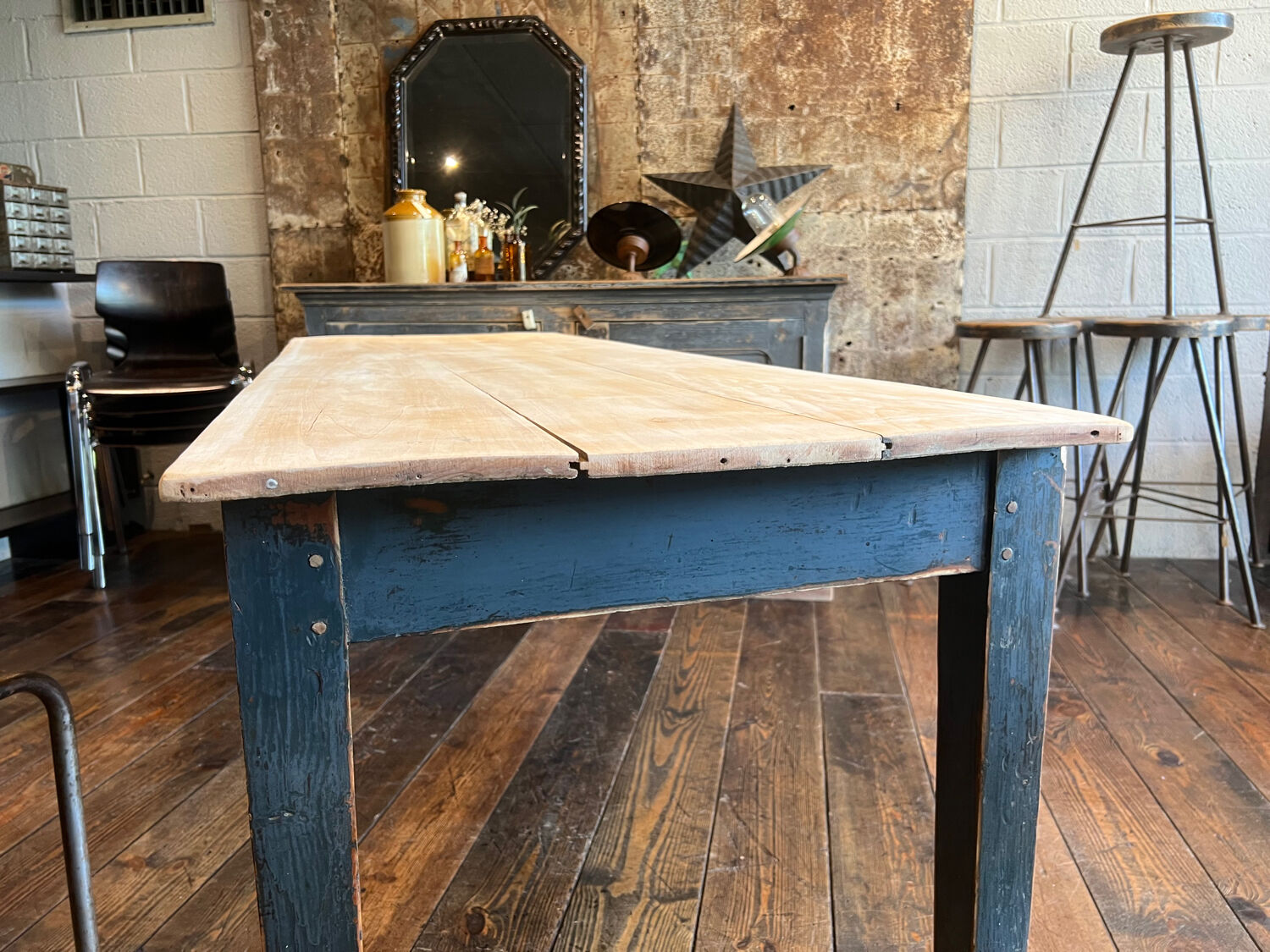 Patinated dining table