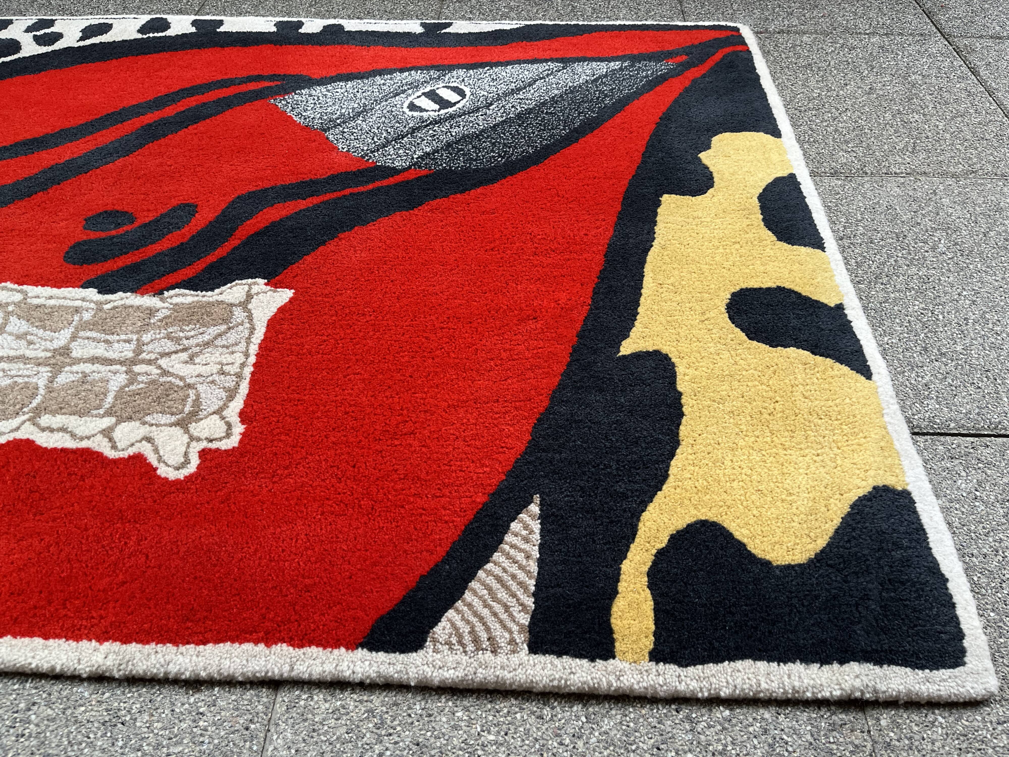 Tufted rug, "fish/cat"