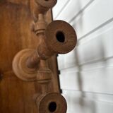 Chandelier / candélabre scandinave en bois tourné années 50/60