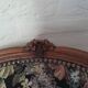 Fauteuil vintage brocante, fauteuil à tricot fleuri, classique des années 30-50