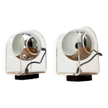 Lampes murales allemandes modèle 540 de l'ère spatiale du milieu du siècle dans le style de Gino Sarfatti, années 1960, lot de 2