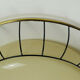 1930s to 50s glass ceiling lamp plafoniere with metal wire and brass frame