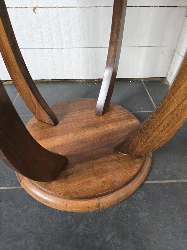 table guéridon vintage en marqueterie