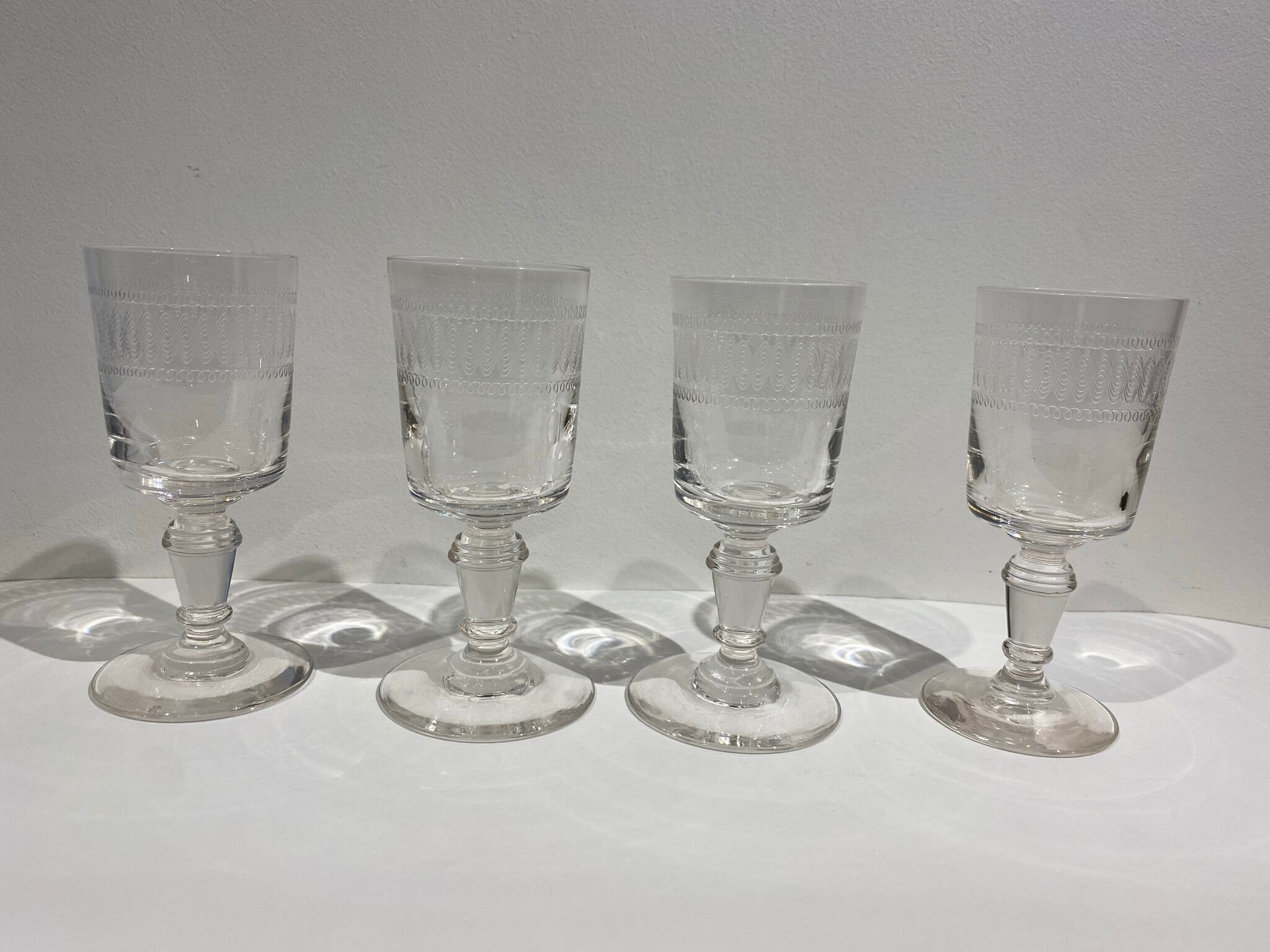 Set of 4 bistro glasses early XX century