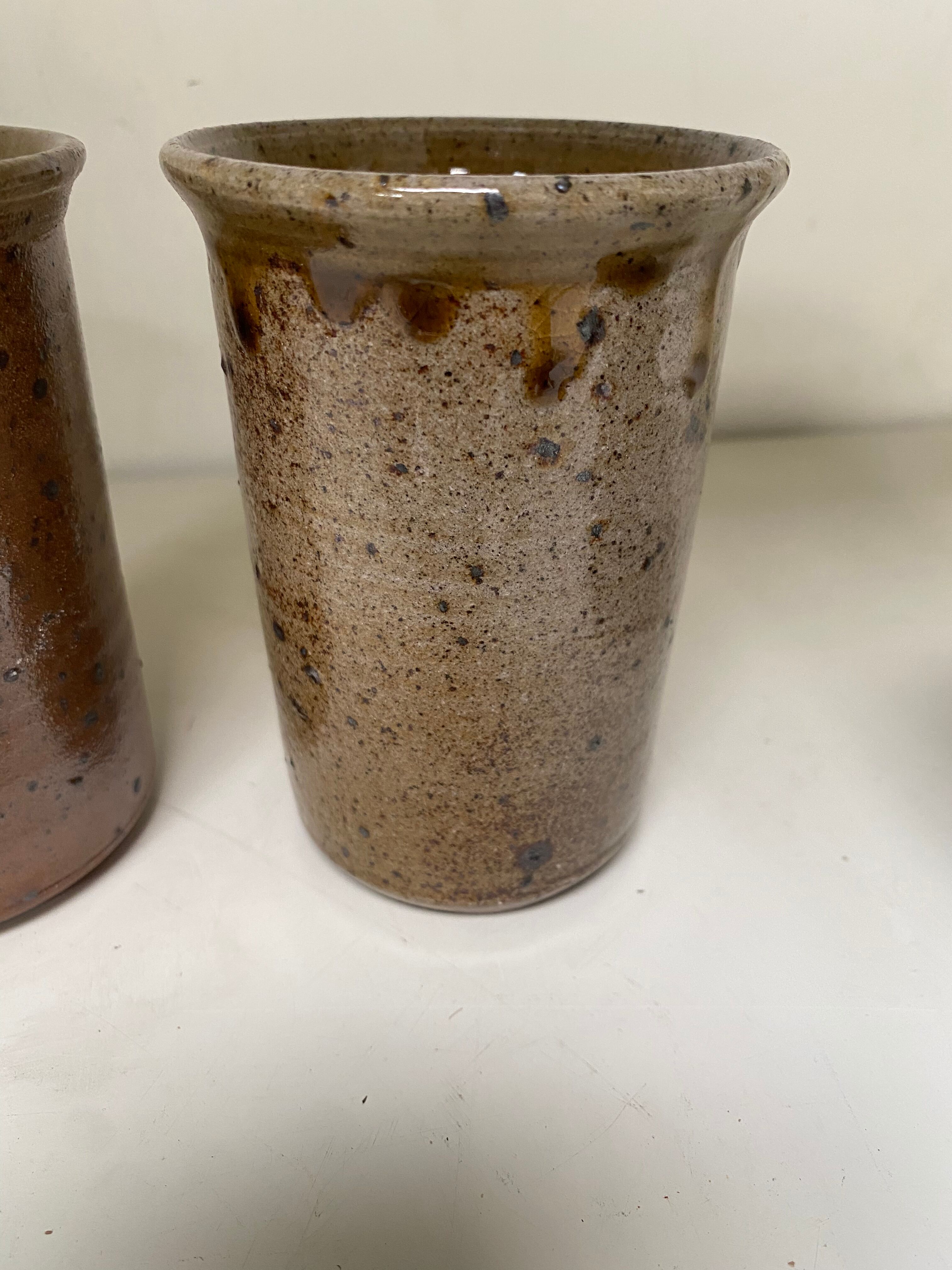 Pair of sandstone mugs