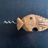 Corkscrew bottle opener fish