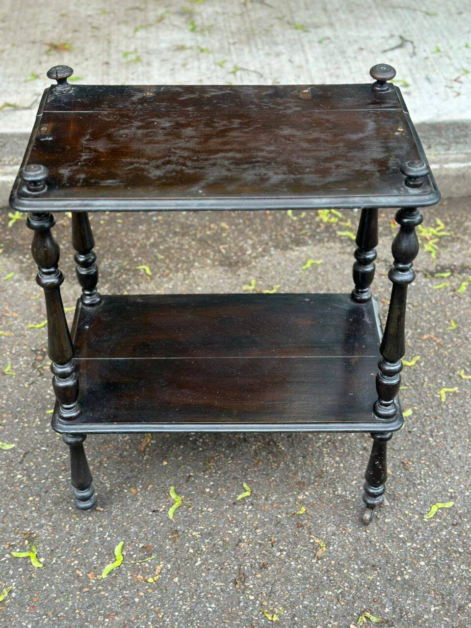 Vintage Napoleon III shelf from the 18th century in turned solid wood.