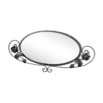Art deco oval mirror 78x37cm