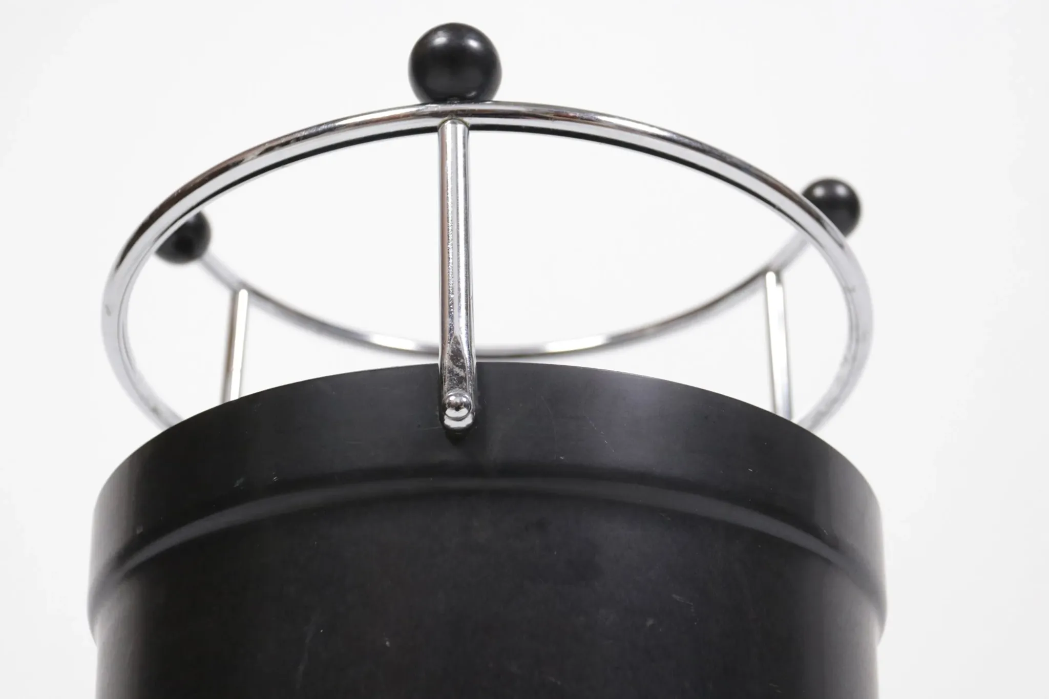 1930s extremely rare Art Deco black Bakelite and chrome umbrella stand