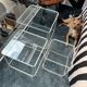 3 tables gigognes Max Sauze pour Isocèle – années 70 – métal blanc & verre