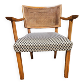 Breuer style cane armchair chair 1960 vintage