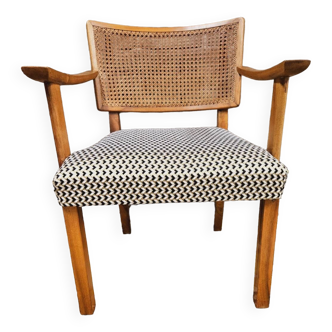 Breuer style cane armchair chair 1960 vintage