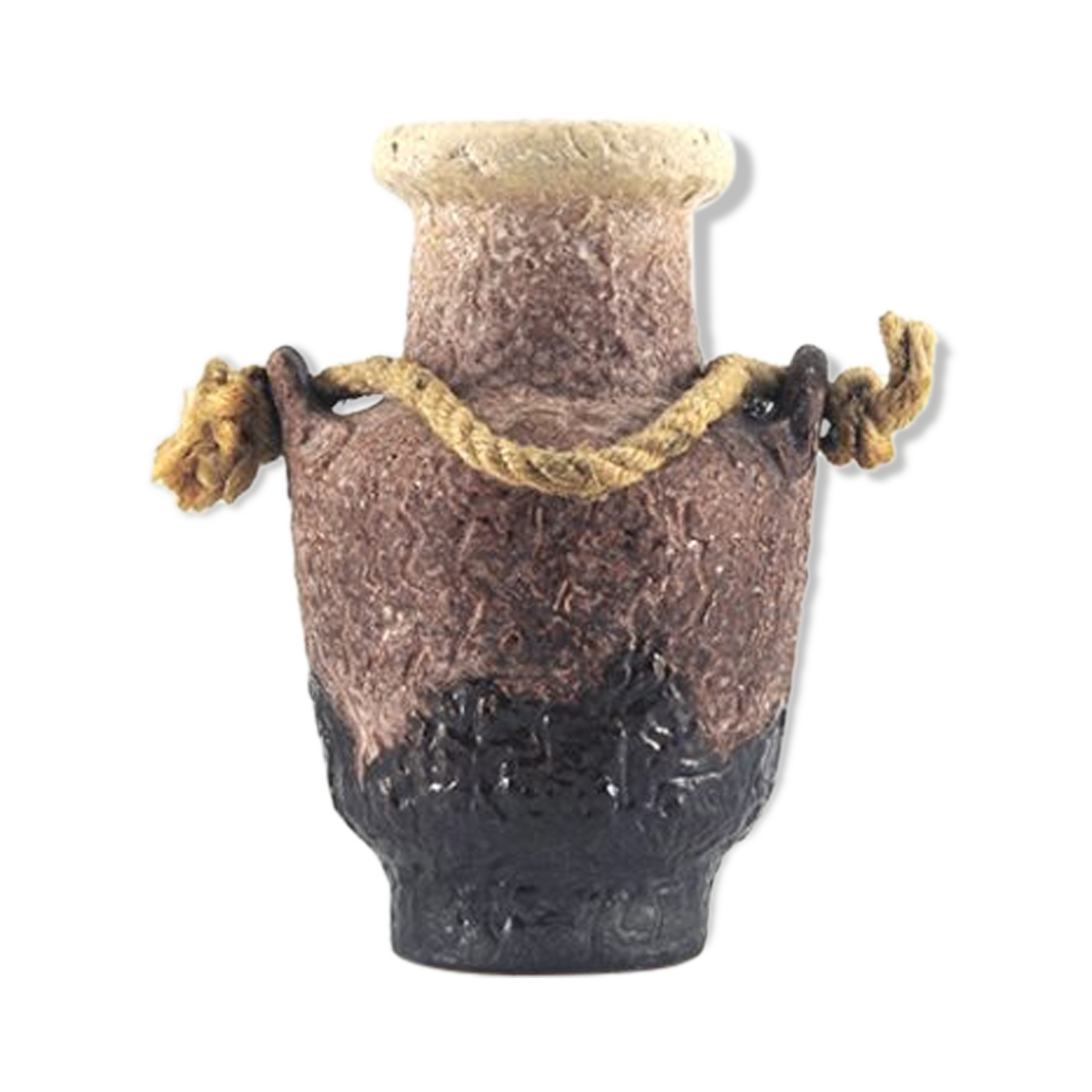 Hanging vase in purple earthenware