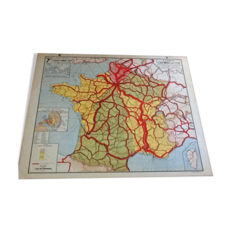 Carte scolaire n°7 france chemins de fer vidal-lablache