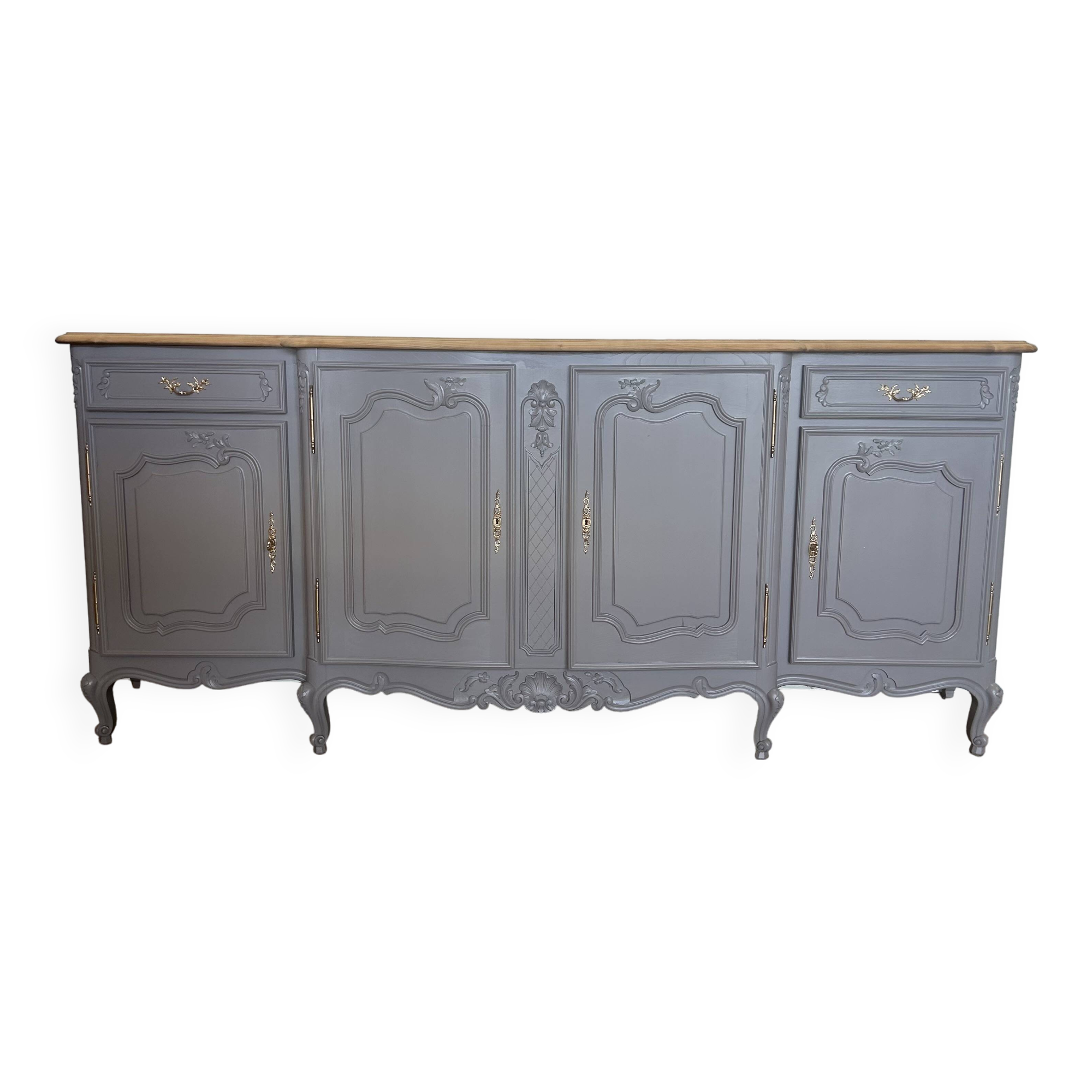 Vintage Regency sideboard restyled in taupe